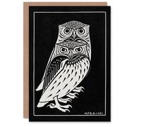 Artery8 Julie de Graag Art Card Two Owls Vintage Animal Painting