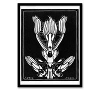 Artery8 Julie de Graag Framed Wall Art April Flower Vintage Black & White | Size: A4 Artery8 Black A4