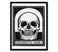 Artery8 Julie de Graag Framed Wall Art Memento Mori Skull Black & White | Size: A3 Artery8 Black A3