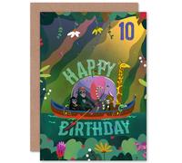 Artery8 Jungle Boat 10th Birthday Greetings Card in Green Artery8 Green