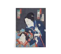 Artery8 Kabuki Theatre Scene Japanese Canvas Wall Art Print Kunichika | Size: W12" x H16" Artery8 Multicolor W12" x H16"
