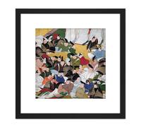 Artery8 Kagei 36 Thirty Six Immortal Japan Poets 8X8 Inch Square Wooden Framed Wall Art Print Picture with Mount in Black Artery8 Black