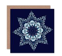 Artery8 Kaleidoscope Snowflake Christmas Card Artery8 Multicolor