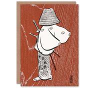 Artery8 Kamisaka Sekka Art Card Samurai 1920 Vintage Japanese