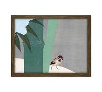 Artery8 Kamisaka Sekka Bamboo Snow Bird Japanese Painting Artwork Framed Wall Art Print 18X24 Inch