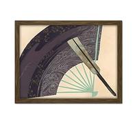 Artery8 Kamisaka Sekka Fans Japanese Painting Artwork Framed Wall Art Print 18X24 Inch