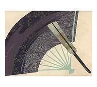 Artery8 Kamisaka Sekka Fans Japanese Painting Premium Wall Art Canvas Print 18X24 Inch