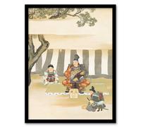 Artery8 Kamisaka Sekka Framed Wall Art Print Kusunoki Masashige Before Battle in Green | Size: A3 Artery8 Green A3