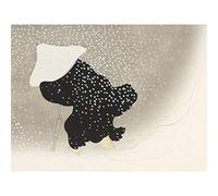 Artery8 Kamisaka Sekka Swirling Snow Man Japanese Painting Premium Wall Art Canvas Print 18X24 Inch