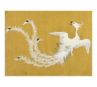 Artery8 Kamisaka Sekka White Phoenix Bird Japanese Painting Art Print Canvas Premium Wall Decor Poster Mural
