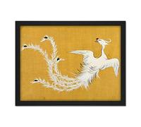 Artery8 Kamisaka Sekka White Phoenix Bird Japanese Painting Artwork Framed Wall Art Print 18X24 Inch