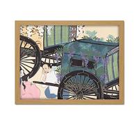 Artery8 Kamisaka Sekka Wisteria Man Carriage Painting Artwork Framed Wall Art Print 18X24 Inch