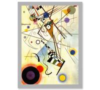 Artery8 Kandinsky Composition VIII A4 Artwork Framed Wall Art Print in Light Grey Artery8 Light Grey