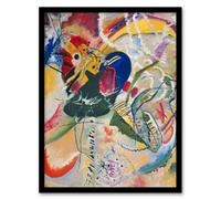 Artery8 Kandinsky Framed Wall Art Print Improvisation 35 Colourful Abstract - A4 Size