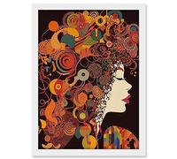 Artery8 Kandinsky Inspired Woman Portrait Modern Folk Art Artwork Framed A3 Wall Art Print