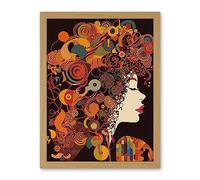 Artery8 Kandinsky Inspired Woman Portrait Modern Folk Art Artwork Framed Wall Art Print 18X24 Inch