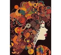 Artery8 Kandinsky Inspired Woman Portrait Modern Folk Art Large Wall Art Poster Print Thick Paper 18X24 Inch