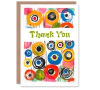 Artery8 Kandinsky Style Bright Colourful Abstract Circles Thank You Card Artery8 Multicolor