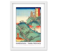 Artery8 Kanegasaka Tanba Province Utagawa Hiroshige Japan Woodblock Classic Collection Artwork Framed Wall Art Print A4 in White Artery8 White