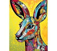 Artery8 Kangaroo Head Traditional Folk Pattern Portrait Vibrant Colourful Patterns Modern Pop Art Extra Large XL Wall Art Poster Print