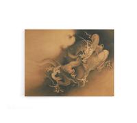 Artery8 Kano Hogai Japanese Dragons In Clouds Canvas Wall Art Print in Beige | Size: W18" x H24" Artery8 Beige W18" x H24"