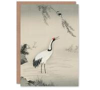 Artery8 Kano Motonobu Art Card Japanese Crane and Swallows