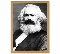 Artery8 Karl Marx Vintage B&W Photo A4 Artwork Framed Wall Art Print