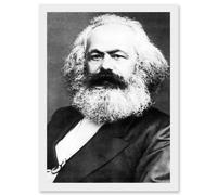 Karl Marx Vintage B&W Photo A4 Artwork Framed Wall Art Print Artery8 White One Size