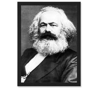 Artery8 Karl Marx Vintage B&W Photo A4 Artwork Framed Wall Art Print