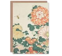Artery8 Katsushika Hokusai Art Card Chrysanthemums And Bees