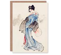 Artery8 Katsushika Hokusai Art Card Vintage Japanese Geisha Portrait