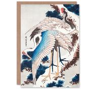 Artery8 Katsushika Hokusai Japanese Art Card Cranes On A Snowy Tree