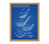 Artery8 Kearsley Golf Club Head Driver Sports 1949 Patent Artwork Framed Wall Art Print 18X24 Inch