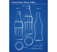 Artery8 Kelly Drink Bottle Vintage Design 1937 Patent Plan Premium Wall Art Canvas Print 18X24 Inch