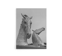 Artery8 Kelpies Horse Sculptures Falkirk Canvas Wall Art Print in Grey | Size: W18" x H24" Artery8 Grey W18" x H24"