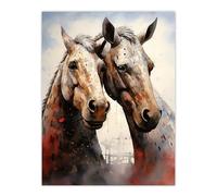 Artery8 Kelpies Reimagined Mythical Scottish Horse Illustration Artwork Falkirk Scotland Large Wall Art Poster Print Thick Paper 18X24 Inch