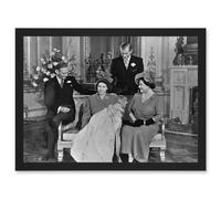Artery8 King Charles III Third of England Christening Queen Elizabeth King George VI Photo Artwork Framed Wall Art Print A4 in Black Artery8 Black