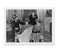 Artery8 King Charles III Third of England Christening Queen Elizabeth King George VI Photo Artwork Framed Wall Art Print A4 in White Artery8 White