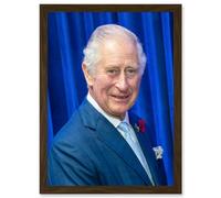 King Charles III Third of England Scotland United Kingdom Glasgow Photo Artwork Framed Wall Art Print A4 Artery8 Brown One Size