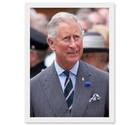 King Charles III Third of England Scotland United Kingdom Photo by Dan Marsh Artwork Framed Wall Art Print A4 Artery8 White One Size