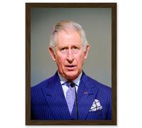 Artery8 King Charles III Third of England Scotland United Kingdom Speech Photo Artwork Framed Wall Art Print A4 in Brown Artery8 Brown