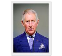 Artery8 King Charles III Third of England Scotland United Kingdom Speech Photo Artwork Framed Wall Art Print A4 in White Artery8 White