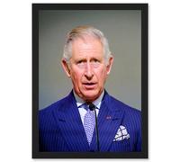 King Charles III Third of England Scotland United Kingdom Speech Photo Artwork Framed Wall Art Print A4 Artery8 Black One Size
