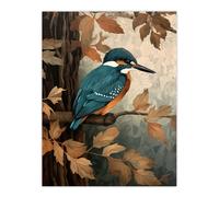 Kingfisher By George Sinclair Vintage Botanical Earthy Aesthetic River Bird Extra Large XL Wall Art Poster Print Artery8 Multi W24 inch x H32 inch
