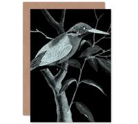 Artery8 Kingfisher Night Greetings Card in Black Artery8 Black