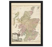 Artery8 Kitchin 1778 Map Scotland Counties North Britain Artwork Framed A3 Wall Art Print