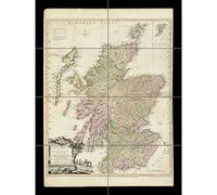 Artery8 Kitchin 1778 Map Scotland Counties North Britain XL Giant Panel Poster (8 Sections)