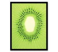 Artery8 Framed Wall Art Kiwi Fruit Slice Minimalist Kitchen Artwork Interior Decor - 12X16 Inch