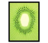 Artery8 Kiwi Fruit Slice Minimalist Kitchen Artwork Interior Decor Artwork Framed Wall Art Print A4