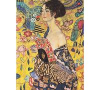 Artery8 Klimt Lady With Fan Painting Premium Wall Art Canvas Print 18X24 Inch